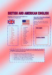 English Worksheet: British and American English exercises with KEY