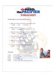 English Worksheet: The Pacifier