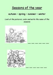 English worksheet: Seasons of the year