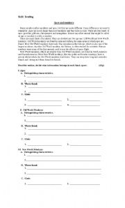 English worksheet: Apes and Monkeys  -  Snakes