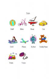 English worksheet: Vocabulary: Toys