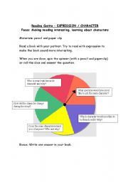 English Worksheet: reading spinner 9 of 9 - focus on reading with expression and character