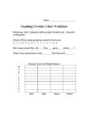 English worksheet: Graphing with favorite colors