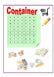 English worksheet: Container: vocab word search  No.2/2