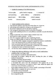 English Worksheet: business English test paper