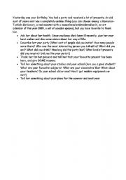 English Worksheet: Outline for a thank-you letter