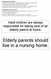 English Worksheet: Caring for elderly