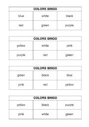 Colors bingo