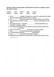 English worksheet: vocabulary