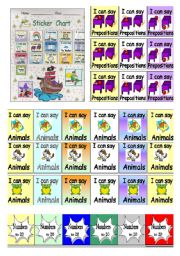 Sticker Chart sample and STICKERS go from my printables and dowload in black and white a big one