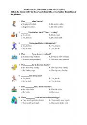 English Worksheet: a test on Simple present tense 