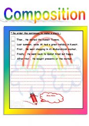 English Worksheet: composition+vocabulary+function