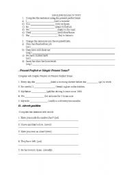 English worksheet: present perfect