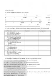 English worksheet: The work