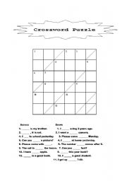 English worksheet: cross words