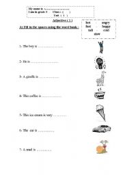 English worksheet: adjective