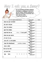 English Worksheet: May I ask you a favor?