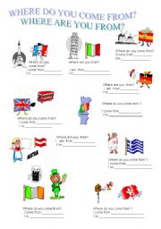 English Worksheet: EUROPEAN COUNTIES AND NATIONALITIES