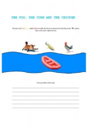 English worksheet: THE FOX, THE CORN AND THE CHICKEN
