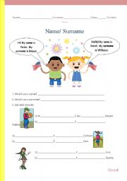 English Worksheet: Name/ Surname