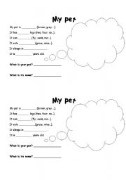 English Worksheet: My pet