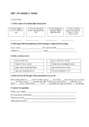 English Worksheet: test 5th grade