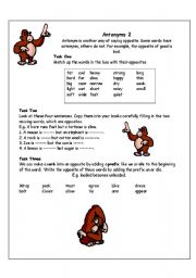 English Worksheet: Antonyms 2