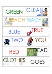 English worksheet: MEMORY GAME - Flash cards - Part 2