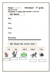 English worksheet: a useful w. for beginners