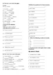 English Worksheet: quiz