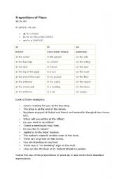 English worksheet: preposition