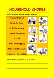 English Worksheet: Household Chores
