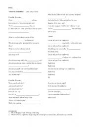 English Worksheet: Pink Dear Mr President