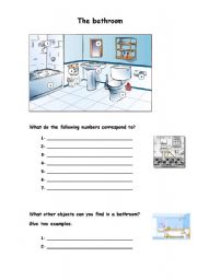 English Worksheet: The bathroom