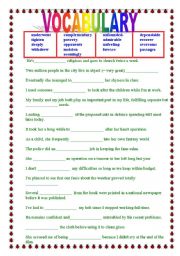 English Worksheet: ADVANCED VOCABULARY - general knowledge + KEY!!!!!!!!!