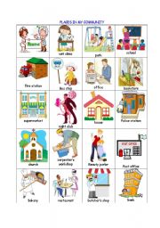 English Worksheet: Places in the community