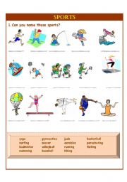 English Worksheet: Do /Go / Play + Sports - Part 1