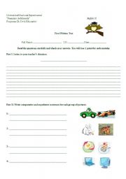 English Worksheet: adjectives and rejoinders