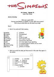 English Worksheet: The Simpsons