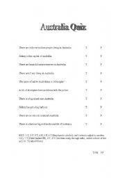 English worksheet: Australia Quiz