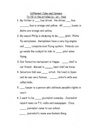 English Worksheet: Fill in the article (a - an - the)