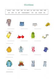 English Worksheet: Clothes