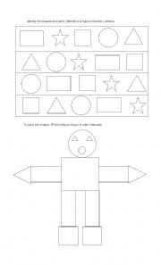 English Worksheet: The shapes and colors