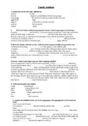 English Worksheet: childrens relations with their parents 