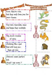 English Worksheet: Garfield:the pet expert
