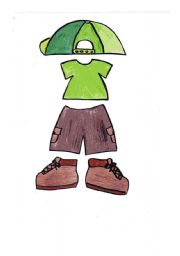 English Worksheet: Clothes - paper doll: boy  (part 2)