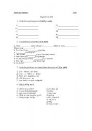 English worksheet: test