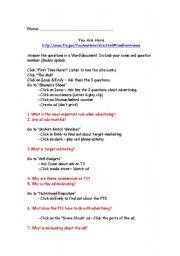 English Worksheet: You Are Here - Advertising
