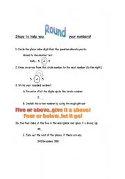 English worksheet: Step to Follow When Rounding