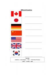 English Worksheet: countries match